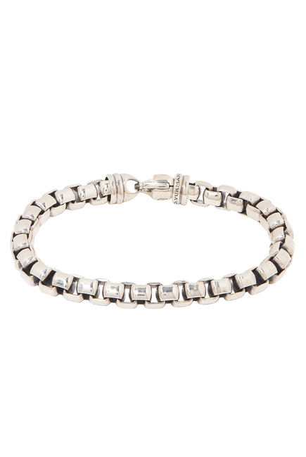 Extra-Large Box Sterling Silver Chain Bracelet